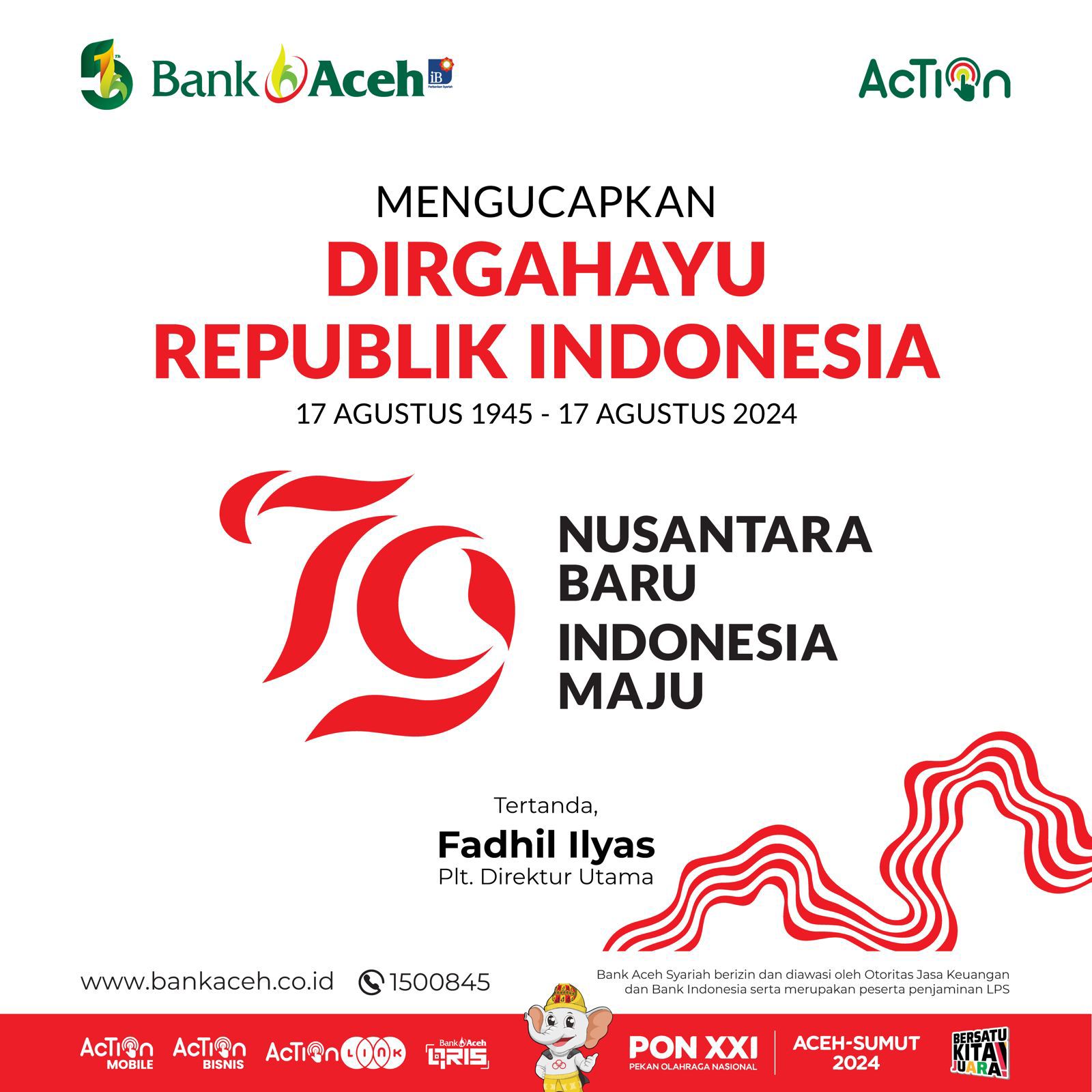 Bank Aceh Mengucapkan Dirgahayu Republik Indonesia ke-79