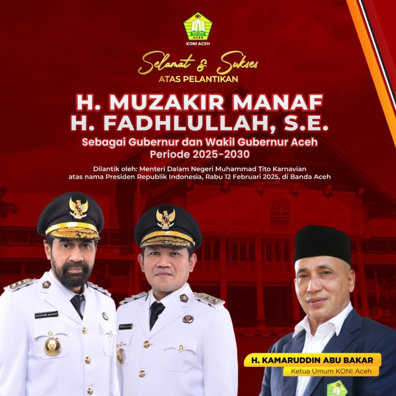 KONI - PELANTIKAN GUBERNUR ACEH